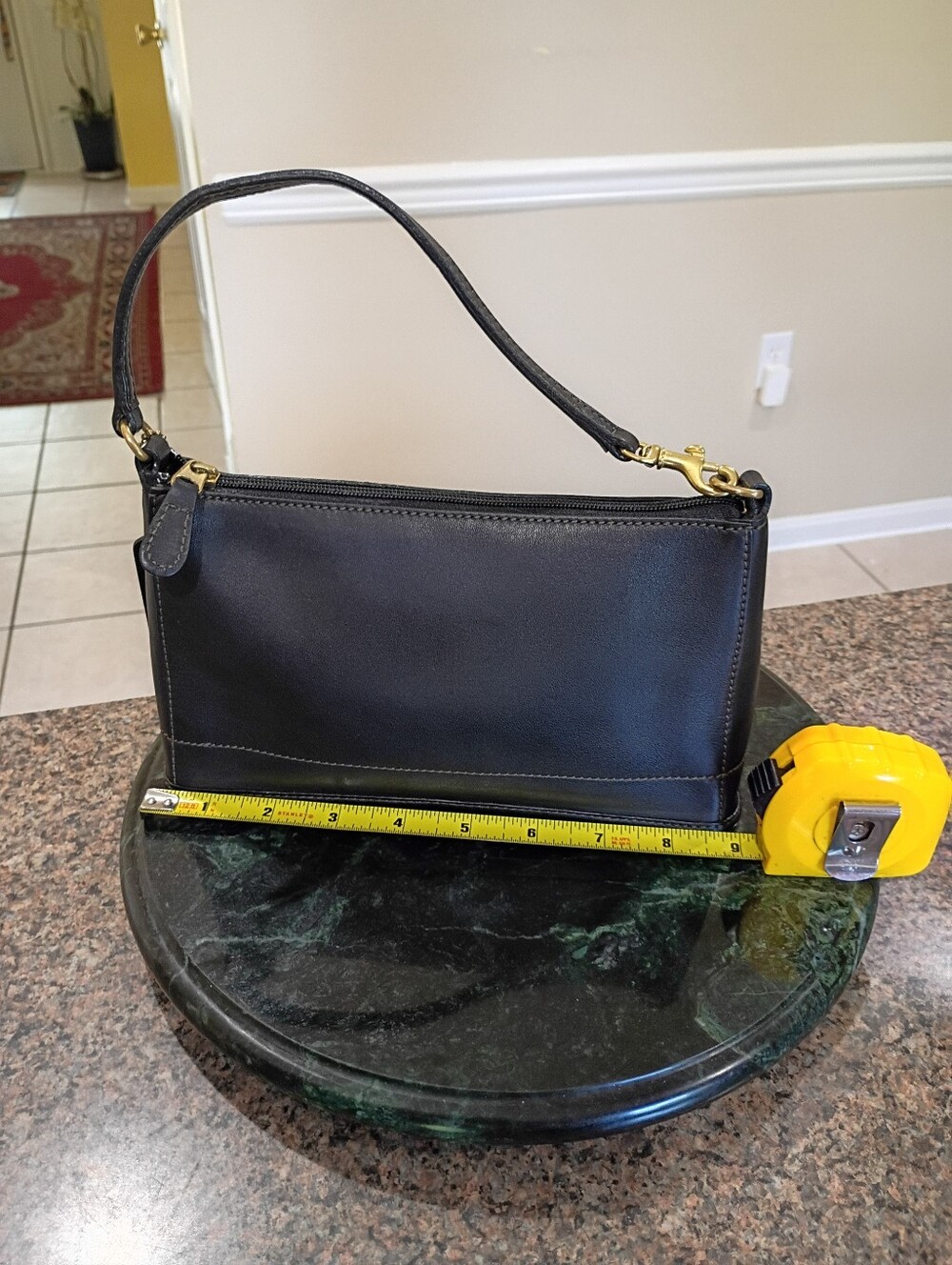 Coach Demi Baguette Black Leather 9311 - Picture 11 of 14